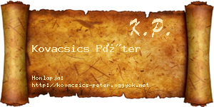 Kovacsics Péter névjegykártya